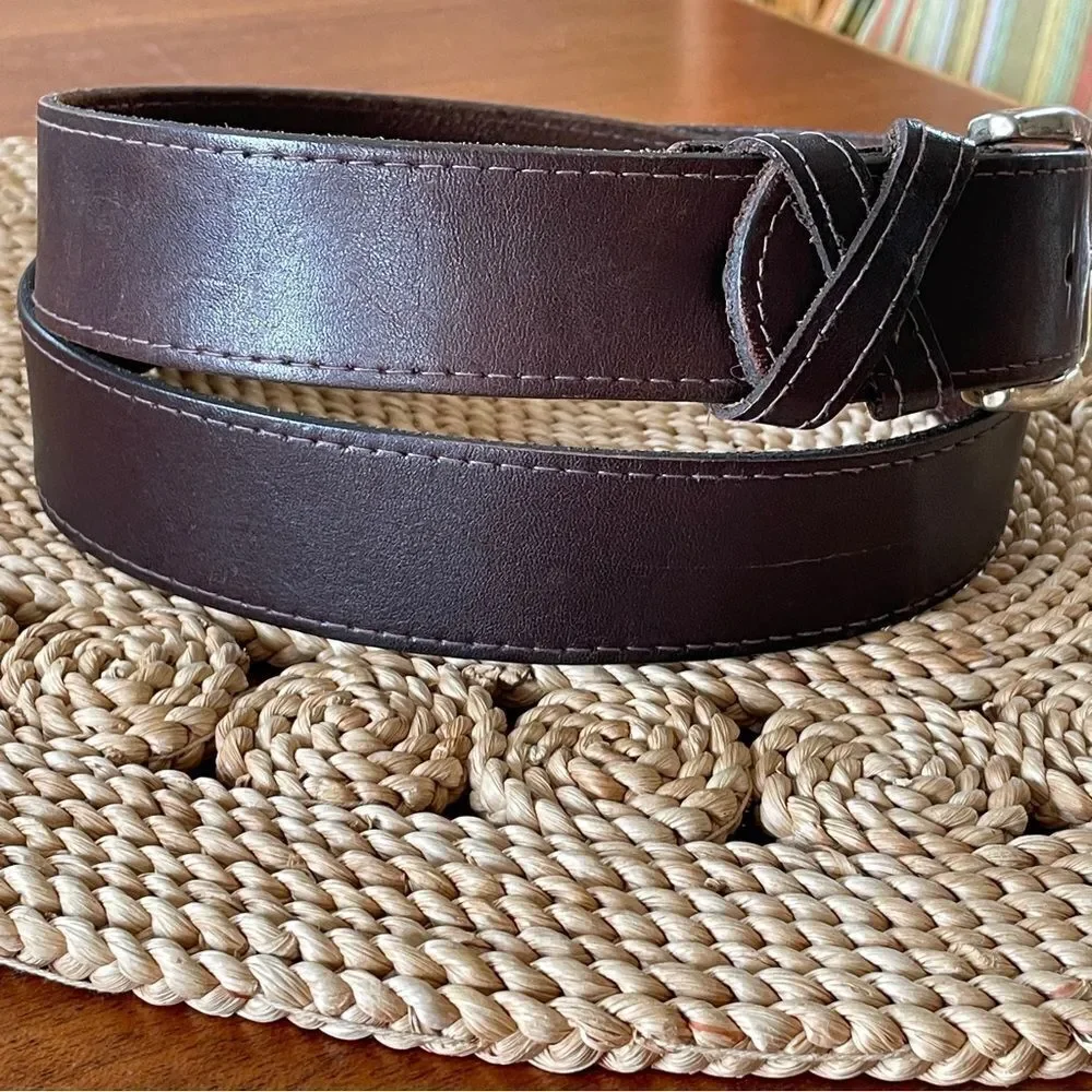 Oxford New York Genuine Cowhide Men's Dark Brown Leather Belt M/L 38-40